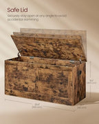 VASAGLE Storage Chest with 2 Safety Hinges, 15.7 x 39.4 x 18.3 Inches - Image 3