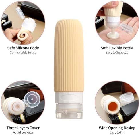 Mrsdry 16 Pack Travel Bottles for Toiletries, 6oz Silicone, Leak Proof - Image 4