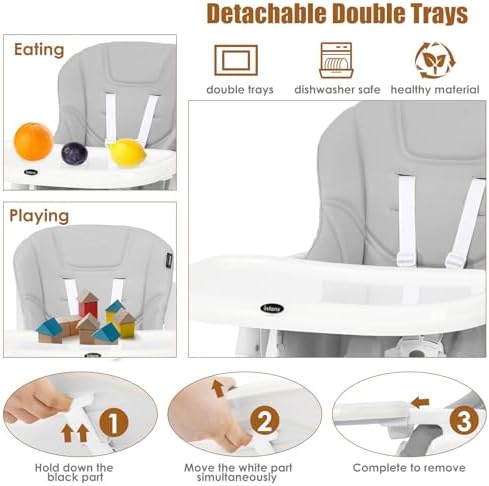INFANS High Chair for Babies & Toddlers, Foldable Highchair - Image 4