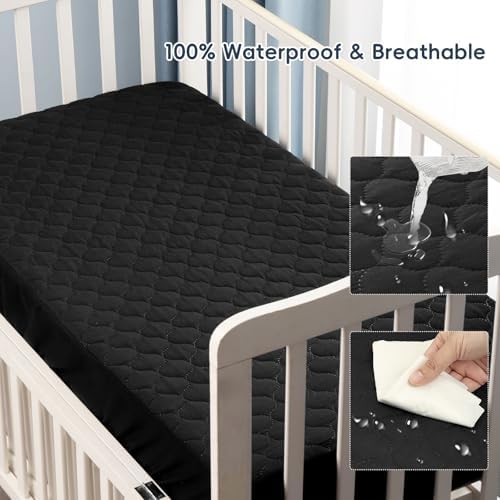 david's kids 2 Pack 52''x28'' Waterproof Crib Mattress Protector Pad Cover - Image 7