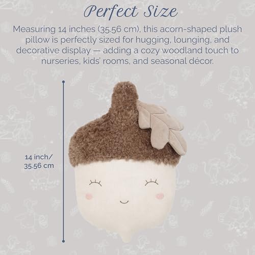 MON AMI Nutty Acorn 14-Inch Plush Pillow Toy, Soft Woodland Décor Gift - Image 3