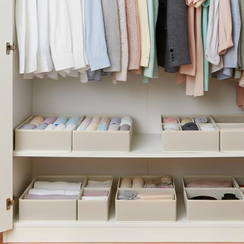 Drawer Organizer for Clothes & Underwear Light Grey - Image 3
