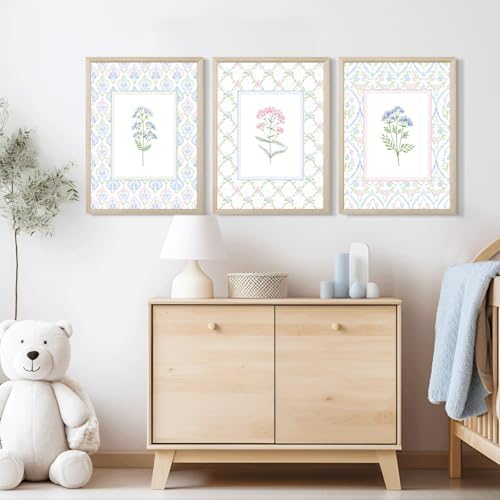 Wildflower Nursery Wall Art Decor Baby Girl Room Canvas Prints Pastel Floral - Image 6