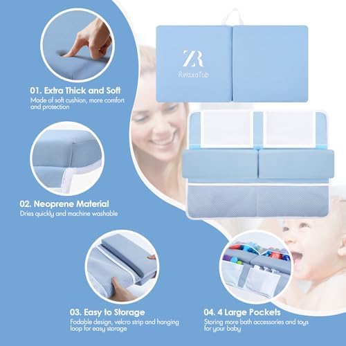 Baby Bath Kneeler and Elbow Rest Pad Set, bathtub kneeling pad - Image 4