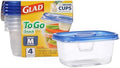 Glad GladWare To-Go Medium Rectangle Snack Containers, 24 oz by GladTrashFoodStorage