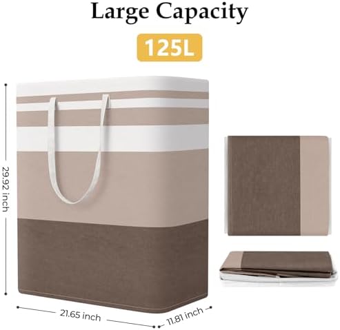 StorageRight Laundry Basket Hamper, 125L Collapsible Clothes Storage - Image 2
