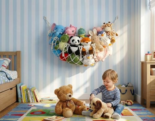 Stuffed Animal Net or Hammock for Flat Wall Mounted Handmade Macrame Toy - Image 2