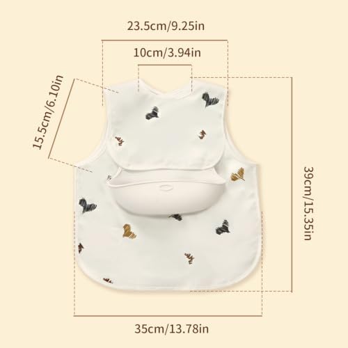 Baby Bibs for Eating, Baby Smock bib - Image 3