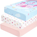 PHF 3 Pack Soft Castle Crib Sheets Fitted, Comfy Breathable Baby Sheets by PHF