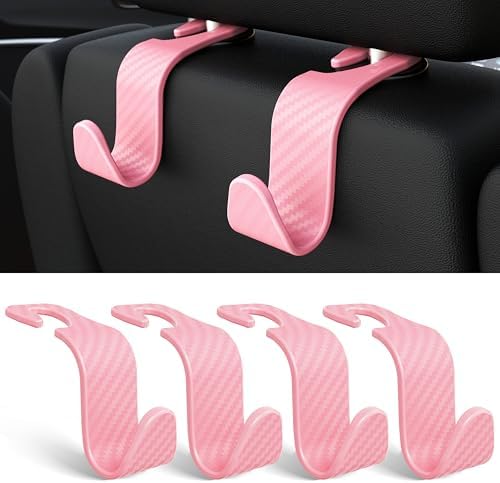 4-Pack Car Headrest Hooks Holds 55lbs Seat Storage Organizer by Amooca