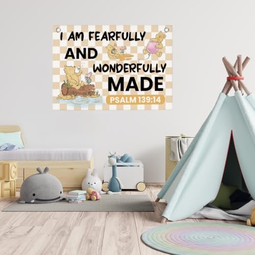 Bible Verse Kids Room Decor Christian Nursery Wall Hanging Flag 30"x20" - Image 4