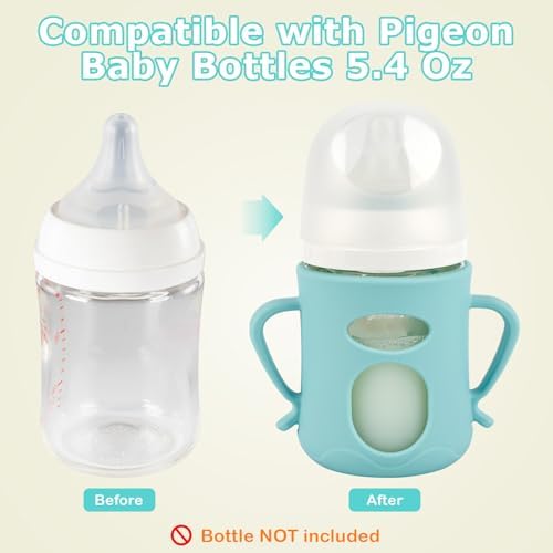 Silicone Sleeves for Pigeon Baby Bottles 5.4oz, Anti Breakage Glass Baby Bottle - Image 5