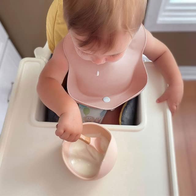 Ginbear Suction Baby Bowl Silicone Bib Spoon Set 6 M+ - Image 6