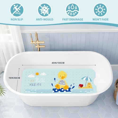 XIYUNTE Bath Mat for Tub Non Slip Bathtub Mat Non Slip 40x16 Baby Bath Mat - Image 2