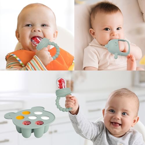 3-in-1 Baby Food & Fruit Feeder Set – Breastmilk Popsicle Mold - Image 4