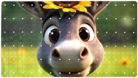 Bathtub Mat Non Slip 26.8x15.1 Inch, Donkey Shower Mat by Anna+Cowper