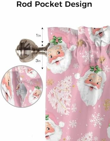 Pink Christmas Valance Curtains - Image 7