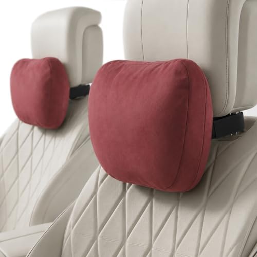 2 PCS Car Pillow for Driving Seat Soft Suede Headrest Neck & Lumbar Support by GoodpillowBetterdriver