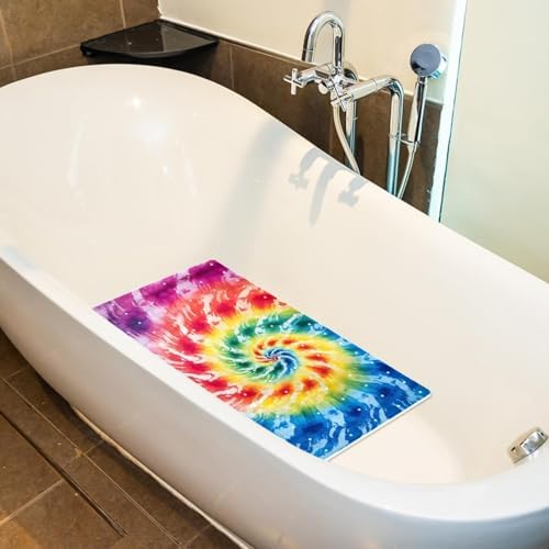 Bathtub Mat Non Slip 26.8x15.1 Inch, Spiral Tie-dye Shower Mat - Image 5