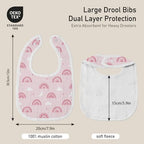 Muslin Bibs for Baby Girl, Adjustable Fit for Drooling and Teething Toddler - Image 4