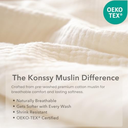 Konssy 10 Pack Baby Muslin Bandana Bibs - Image 2