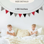 Boys Room Checkered Flag Banner 5.5Ft, Cars Room Decor - Image 5