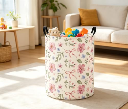 Baby Laundry Basket Baby Nursery Hamper Kids Laundry Basket Toy Storage Bin - Image 6