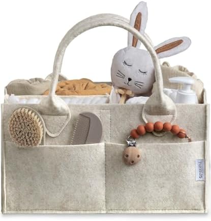PUTSKA Baby Diaper Caddy Organizer, Felt Nursery Basket, Extra Large by Putska