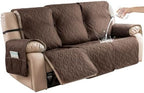 Genina Waterproof Reclining Couch Cover 3 Seat, Recliner Sofa Covers Non-Slip by Genina
