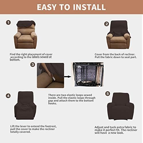 Easy-Going 100% Waterproof Recliner Chair Cover，1-Piece Recliner Slipcover - Image 5