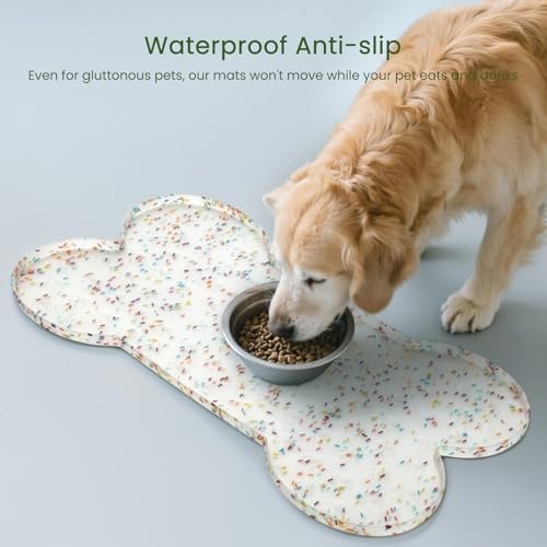 PWTAA Dog Food Mat Anti-Slip Silicone Dog Bowl Mat Thicker Pet Placemat - Image 3