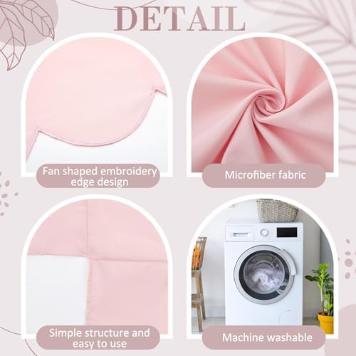 Hahafelt 28 x 52 Inch Pink Scalloped Crib Skirt, 14 Inch Drop - Image 3