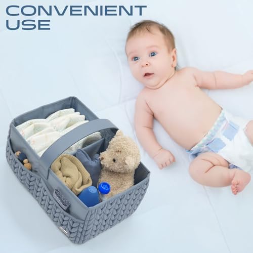 Luxurious Baby Diaper Caddy, Nursery Storage Basket - Image 5