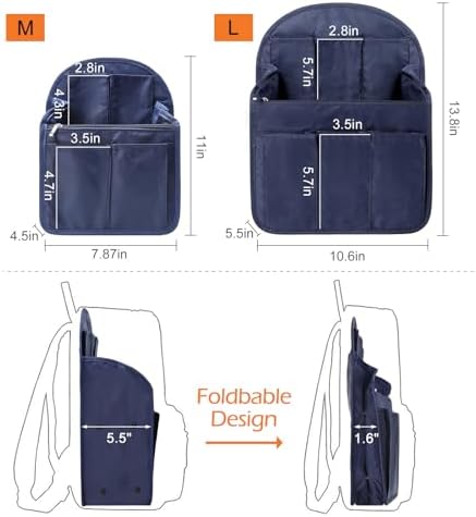 Surblue Backpack Organizer Insert Liner Hanging Travel Rucksack Purse and - Image 4