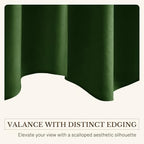 StangH Moss Green Scalloped Velvet Valance 52x18 Inch, 1 Panel - Image 5