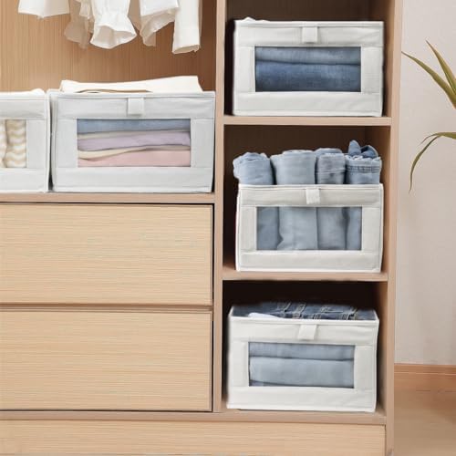 Fordonral 4 Pack Linen Storage Bins, Storage Containers - Image 5