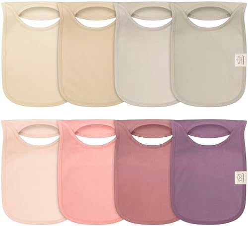KeaBabies 8-Pack Bibs for Baby Girls, Pullover Baby Bibs by KeaBabies