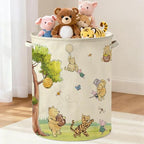 Oval Neutral Classic Winnie Bear Baby Laundry Basket Hamper by Lopeastar