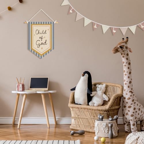 Dilemat Christian Nursery Decor, Child of God Bible Verse Pennants Banner - Image 3