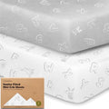 2pk Mini Crib Sheets Fitted 38x26 Pack N Play Mattress Sheet by KeaBabies