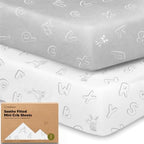 2pk Mini Crib Sheets Fitted 38x26 Pack N Play Mattress Sheet by KeaBabies
