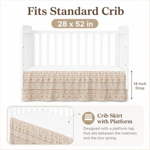 Crib Skirt Dust Ruffle, Microfiber Crib Bed Skirt - Image 5