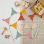 Fabric Bunting Banner, 2 Pack Handmade Neutral String Banner - Image 2