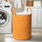 MEGASKET Large Orange Laundry Basket, XL Cotton Rope Toy Bin - Image 5