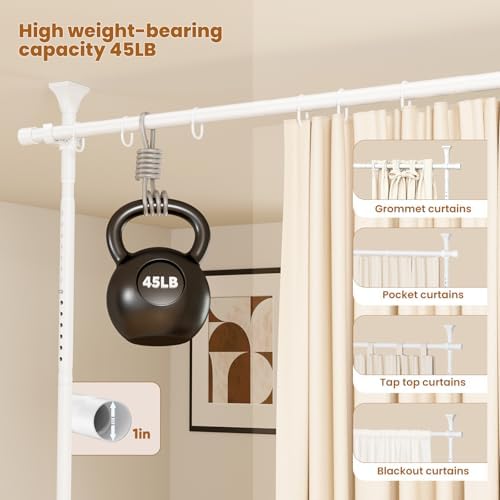 Room Divider Curtain Rods No Drilling, Adjustable Wall Divider 4-10Ft - Image 3
