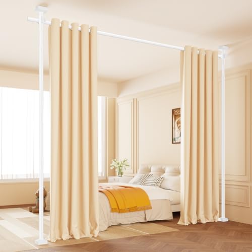Room Divider Curtain Rod, No Drilling Adjustable Space Partition, Heavy Duty by SWXNLPZforyourfamily