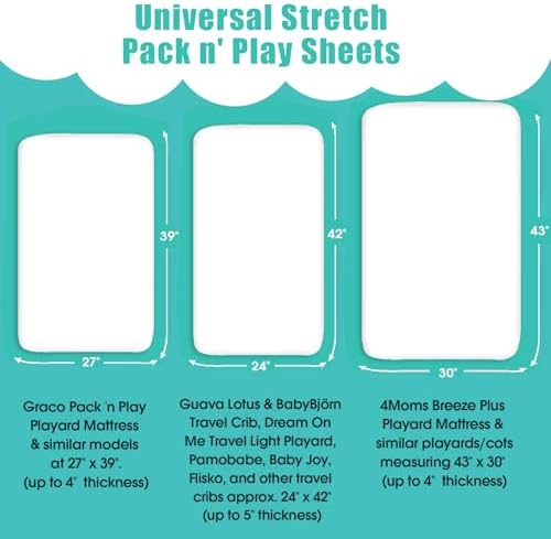 Pack n Play Sheets, BROLEX 2 Pack Mini Crib Sheets, Stretchy Portable Fitted - Image 6