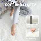 5x8 Cream White Fluffy Shag Rug - Image 3