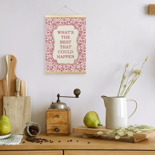 TLESKE Pink Floral Inspirational Wall Art Poster, What's the Best That Could - Image 6