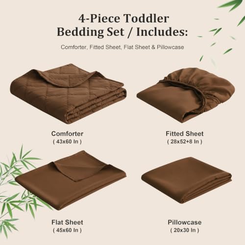 BEDSUM 4pc Toddler Cooling Bedding Set, Rayon Made from Bamboo - Image 5